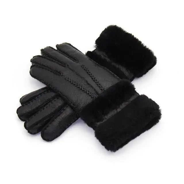Long Leather Gloves for Women - Warm and Windproof