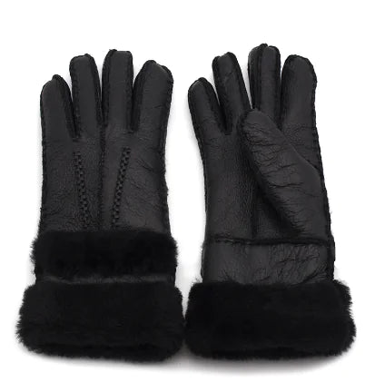 Long Leather Gloves for Women - Warm and Windproof